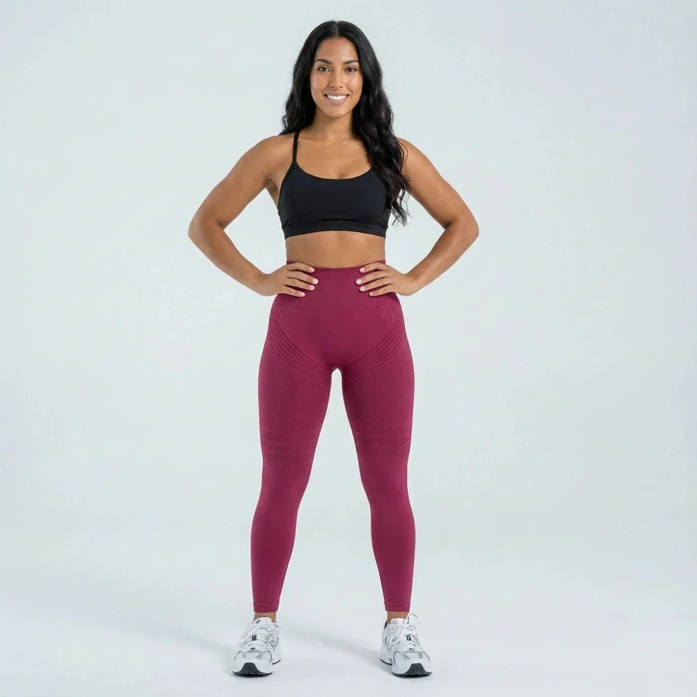3D Leggings - Burgundy