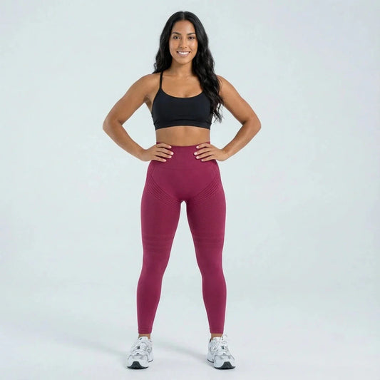 3D Leggings - Burgundy