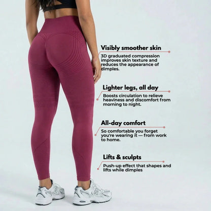 3D Leggings - Burgundy