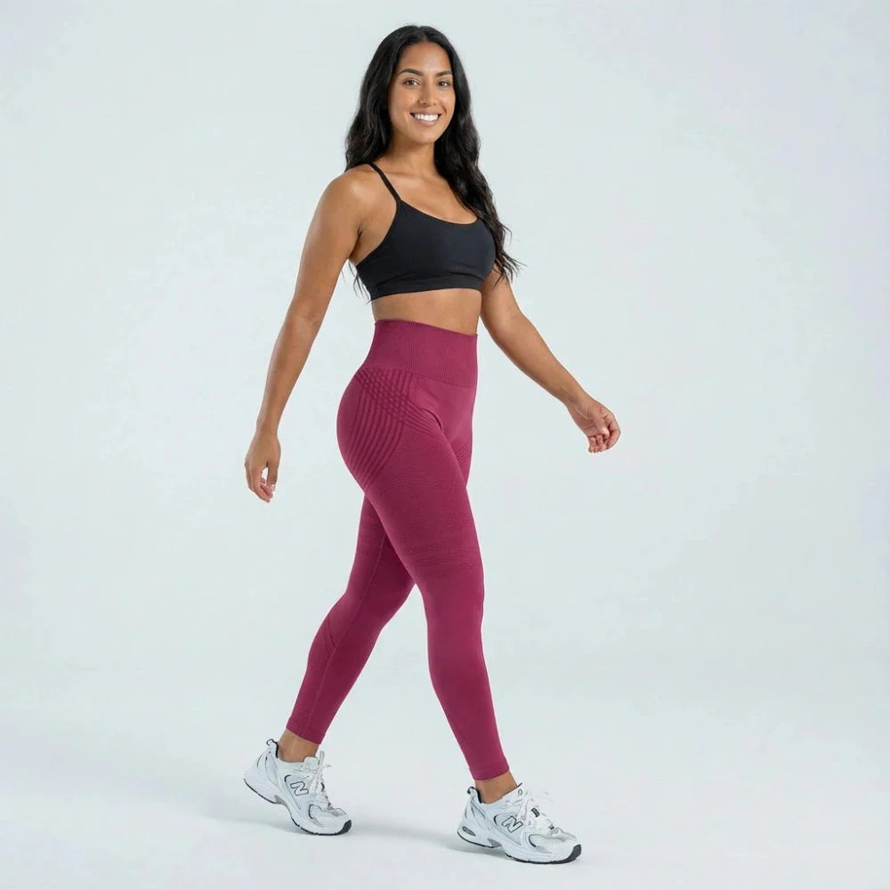 3D Leggings - Burgundy