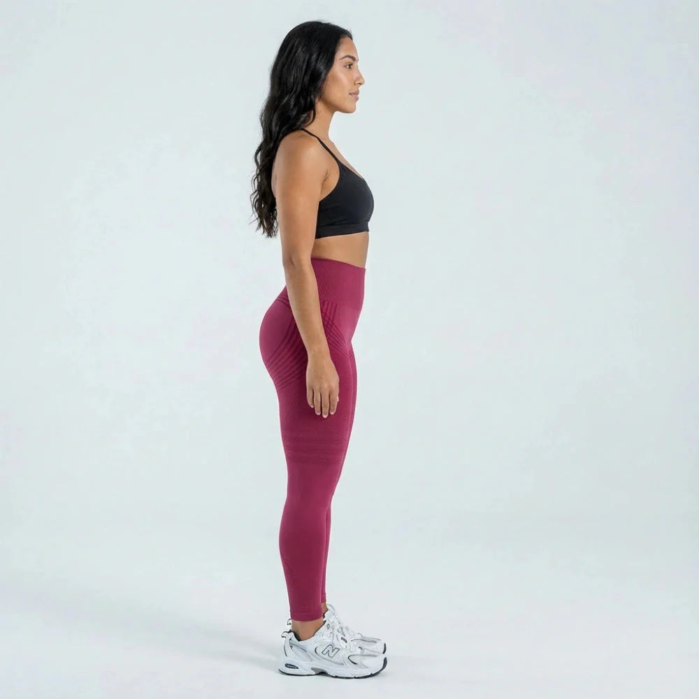 3D Leggings - Burgundy