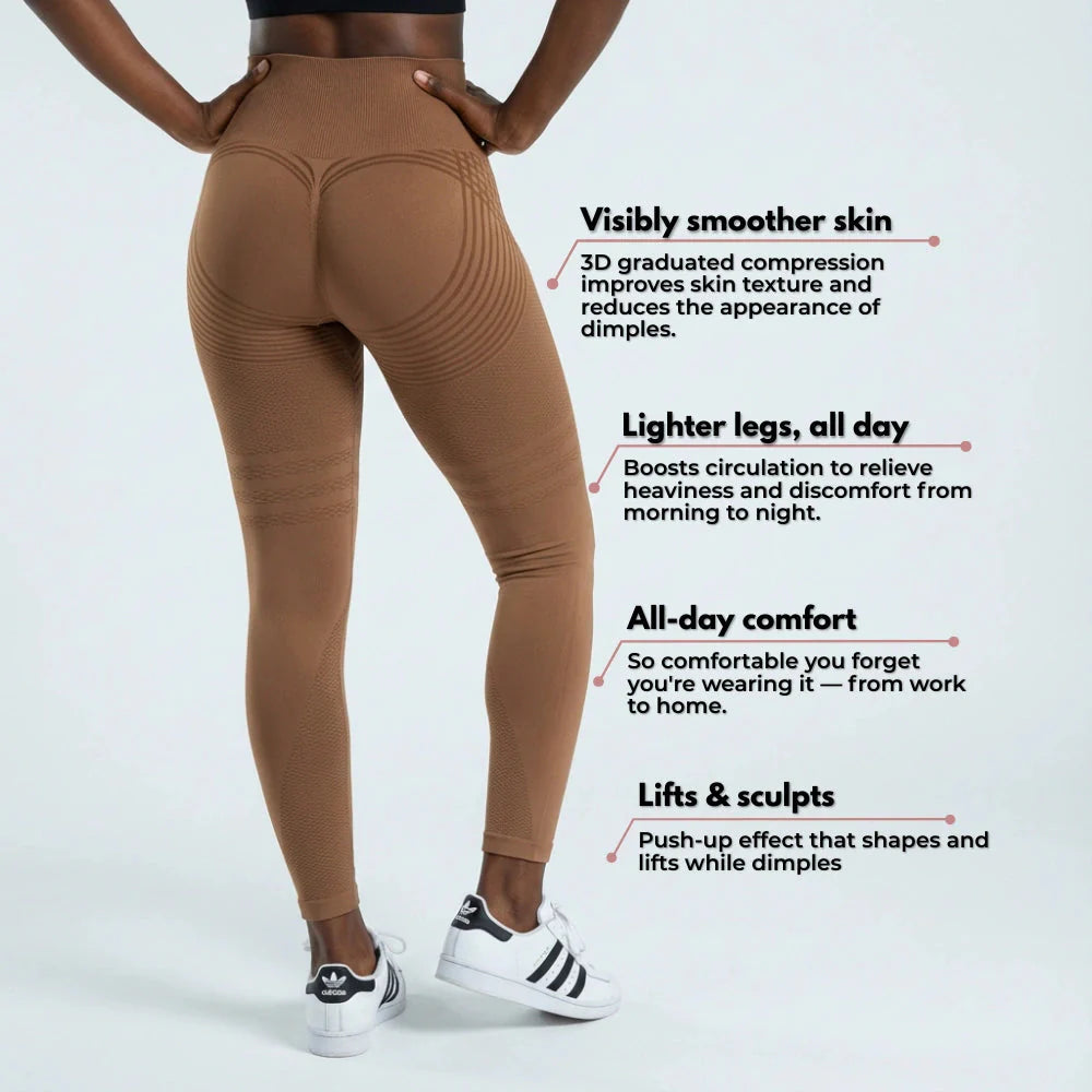 3D Leggings - Brown Coffee
