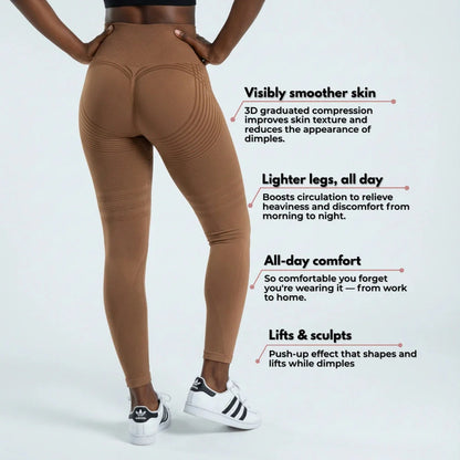 3D Leggings - Brown Coffee