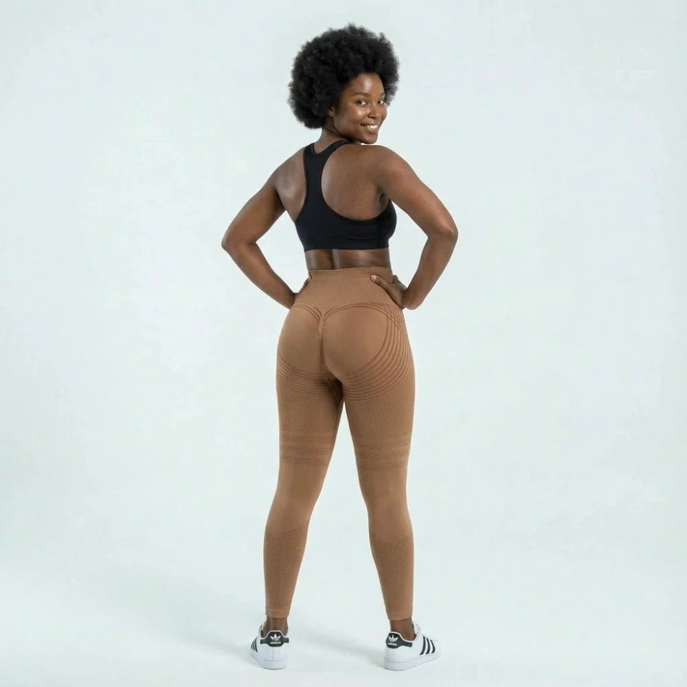 3D Leggings - Brown Coffee
