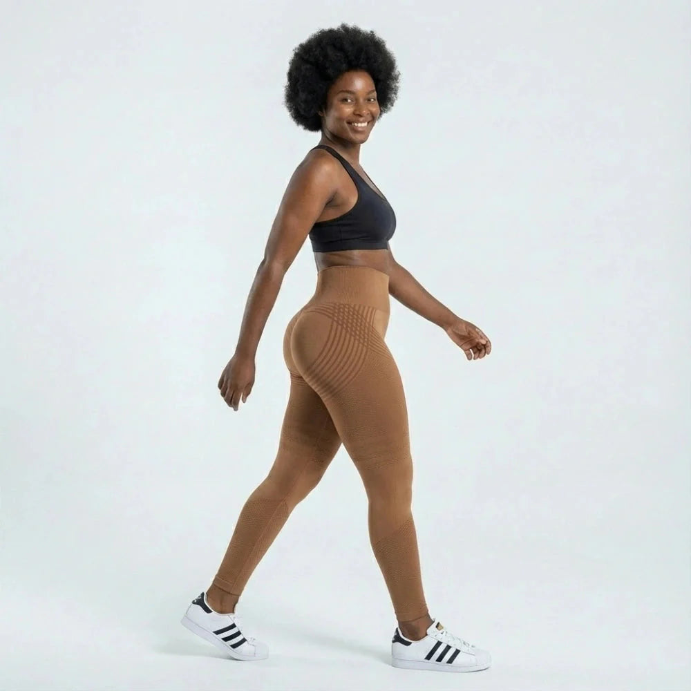 3D Leggings - Brown Coffee