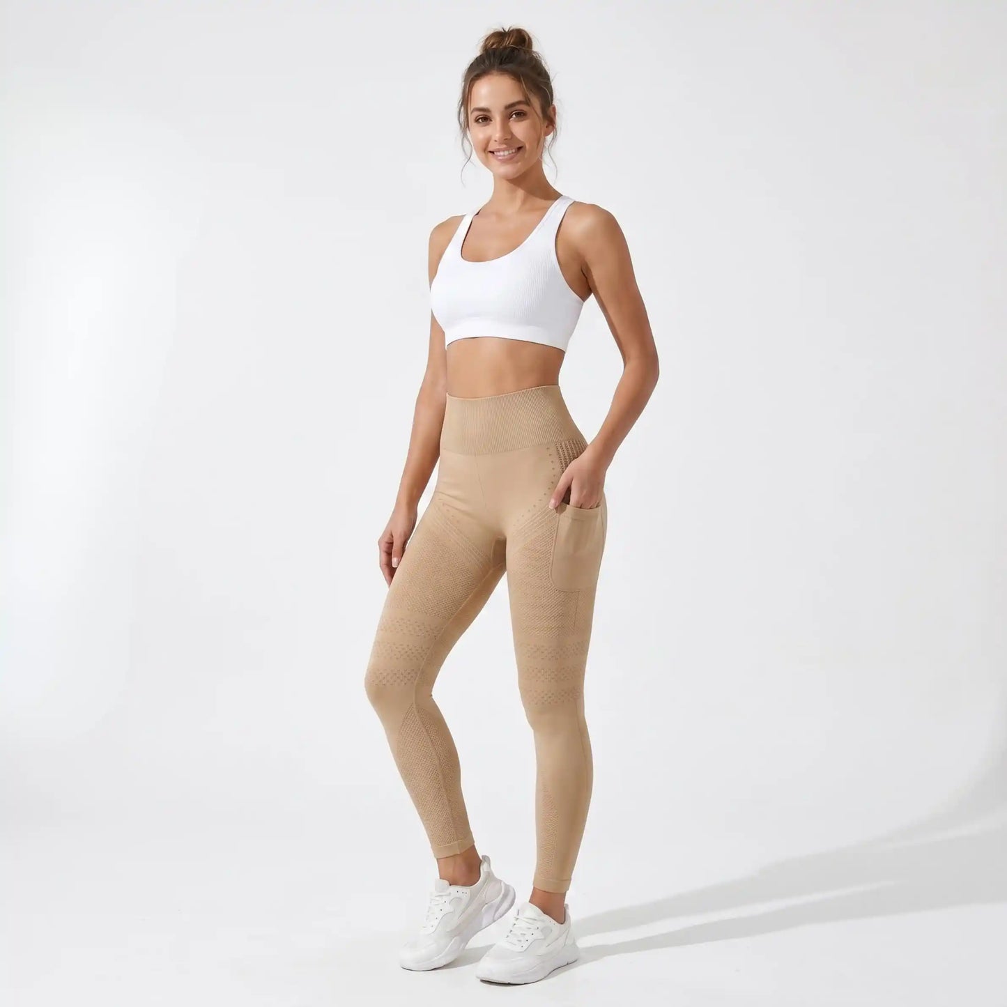 3D Leggings - Beige