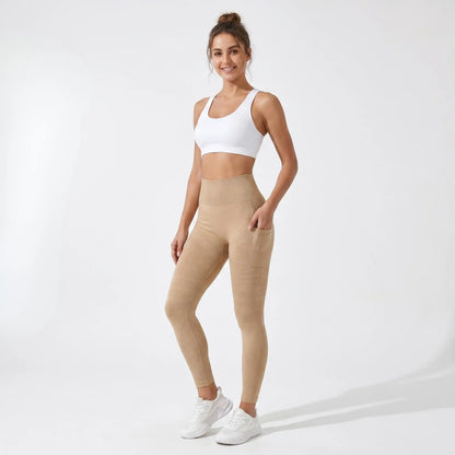 3D Leggings - Beige